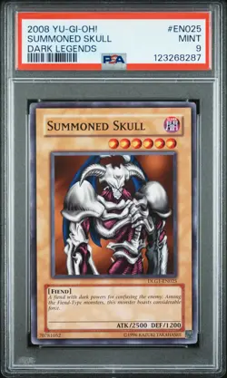 2008 YU-GI-OH! DARK LEGENDS #EN025 SUMMONED SKULL PSA 9 - Image 1