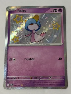 Pokemon TCG Ralts Holo Baby Shiny Card Paldean Fates - Image 1