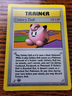 Clefairy Doll 70/102 1st Edition Shadowless Rare Base Set Pokemon Card 1999 WOTC - Image 1