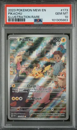 2023 Pokemon EN 151 Pikachu Illustration Rare IR Full Art Card 173/165 PSA 10 - Image 1