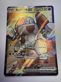 Pokemon TCG Regirock EX Full Art Ultra Rare Holo Card 214/182 Destined Rivals - Image 1