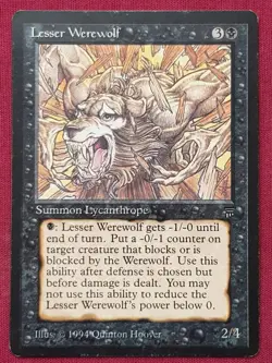 Magic The Gathering LEGENDS LESSER WEREWOLF black card MTG - Image 1