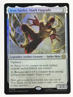 Iron Spider, Stark Upgrade FOIL Marvel's Spider-Man 166 NM Magic MTG - Image 1