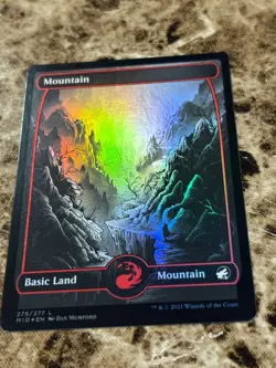 MOUNTAIN Magic MTG Innistrad: Midnight Hunt Foil Full Art - Image 1