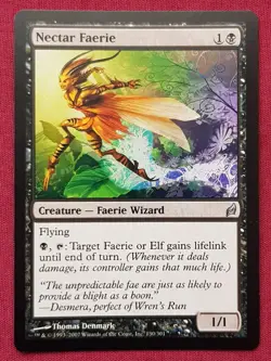 Magic The Gathering LORWYN NECTAR FAERIE black card MTG - Image 1