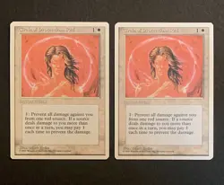 Magic: The Gathering Circle of Protection: Red 4th Edition 1995 MTG x2 - Image 1
