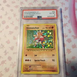 2016 POKEMON XY EVOLUTIONS #62 HITMONCHAN-HOLO Bleed Error PSA 6 - Image 1