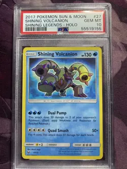 2017 Pokemon Sun & Moon Shining Legends #27 Shining Volcanion - Holo PSA 10 - Image 1