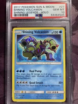 2017 Pokemon Sun & Moon Shining Legends #27 Shining Volcanion - Holo PSA 10 - Image 3