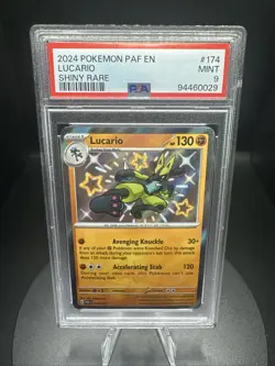 2024 POKEMON PAF EN-PALDEAN FATES SHINY RARE #174 LUCARIO PSA 9 MINT - Image 1