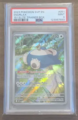 SNORLAX 2023 Pokemon Mew 151 Black Star Promo ETB #051 PSA 9 - Image 1
