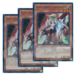 Yugioh - Ghost Ogre & Snow Rabbit x 3 - 1st Edition Ultra Rare NM - Free Holo - Image 1