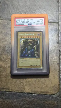 YUGIOH PSA 10 2002 Gate Guardian MRD-000 Secret Rare 1st Edition - Image 1