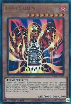 Yugioh! Lava Golem - RA01-EN001 - Prismatic Ultimate Rare - 1st Edition Near Min - Image 1