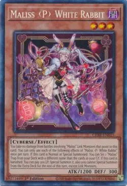 Yugioh! Maliss P White Rabbit - CRBR-EN015 - Collector's Rare - 1st Edition Near - Image 1