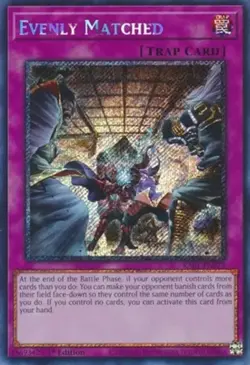Yugioh! Evenly Matched - RA01-EN074 - Platinum Secret Rare - 1st Edition Near Mi - Image 1