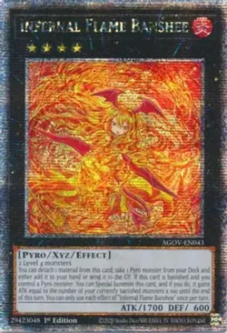 Yugioh! Infernal Flame Banshee - AGOV-EN043 - Quarter Century Secret Rare - 1st - Image 1