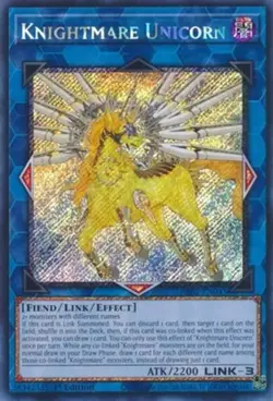 Yugioh! Knightmare Unicorn - RA01-EN043 - Platinum Secret Rare - 1st Edition Nea - Image 1
