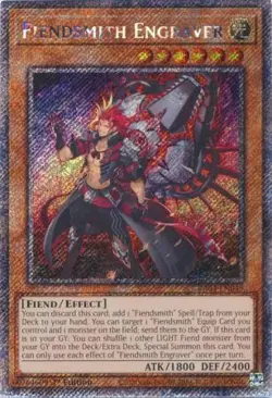 Yugioh! Fiendsmith Engraver - RA04-EN049 - Platinum Secret Rare - 1st Edition Ne - Image 1