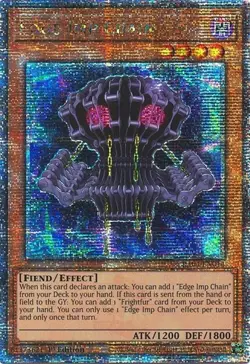 Yugioh! Edge Imp Chain - RA04-EN014 - Quarter Century Secret Rare - 1st Edition - Image 1