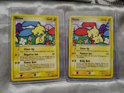 Minun & Plusle 4 & 5/17 50 HP Holographic Rare Pokemon Cards Pop Series 3 Promos - Image 1