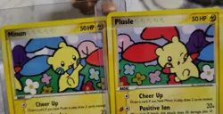 Minun & Plusle 4 & 5/17 50 HP Holographic Rare Pokemon Cards Pop Series 3 Promos - Image 2