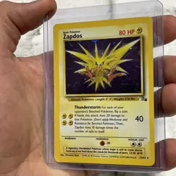 Pokemon TCG Zapdos 15/62 Fossil Holo Rare Unlimited MP Pokemon Vintage Card WOTC - Image 2
