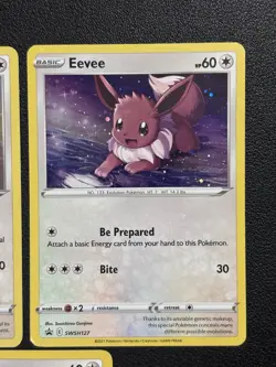 (3) Eevee Cosmos Holo Pokemon Cards. SWSH042, SWSH127, SWSH095. Promo - Image 3