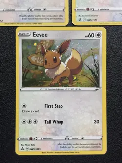 (3) Eevee Cosmos Holo Pokemon Cards. SWSH042, SWSH127, SWSH095. Promo - Image 4