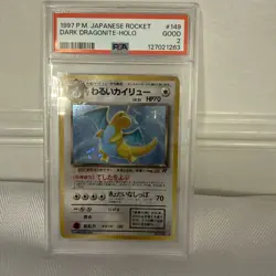 Dark Dragonite No.149 Japanese Pokemon Card Holo Rare Team Rocket HP SWIRL. PSA - Image 1