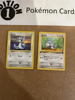 Dratini 1st Edition + Dratini Shadowless Pokemon Card Lot Vintage WOTC - Image 1