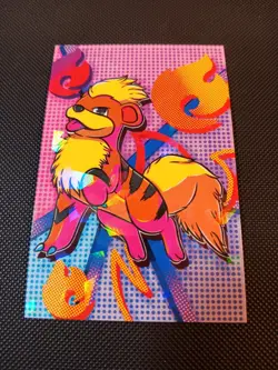 Pokemon Growlithe Cracked Ice Holo Team Rocket Card Database Set Peru - Image 1