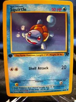 Squirtle 68/82 1st Edition Team Rocket Pokemon Card LP EX+ / NM- - Image 1