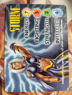 OverPower Marvel IQ Fleer 1996 Storm Hero Character Card Rare NM - Image 1