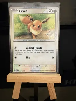EEVEE - 133/165 Holiday Calendar Stamped Cosmos Holo Common - Pokemon TCG Card - Image 1