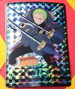 ONE PIECE HOLOGRAPHIC TRADING CARD STICKER ZORO EGG HEAD - Image 1