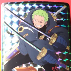 ONE PIECE HOLOGRAPHIC TRADING CARD STICKER ZORO EGG HEAD - Image 2