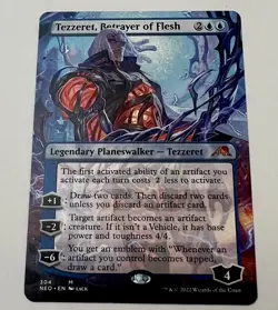 Tezzeret, Betrayer of Flesh (Borderless) Kamigawa: Neon Dynasty Regular - NM - - Image 1