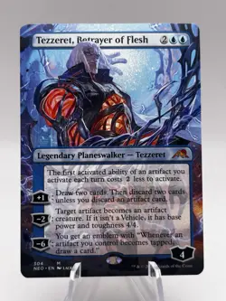 Tezzeret, Betrayer of Flesh 304 Borderless Kamigawa: Neon Dynasty NEO MTG NM - Image 1