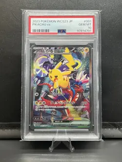 Pokemon Japanese Yokohama World Championship Pikachu ex 001/030 WCS23 PSA 10 - Image 1