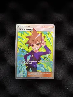 Blue's Tactics Trainer Full Art 231/236 Sm-Unified Minds Holo Pokemon - Image 1
