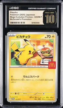 2025 POKEMON JAPANESE MEGA EVOLUTION MCDONALD'S PROMO PIKACHU CGC 10 PRISTINE - Image 1