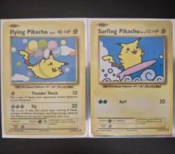 Pokemon TCG - Flying Pikachu & Surfing Pikachu Secret Rare Set XY Evolutions - Image 1