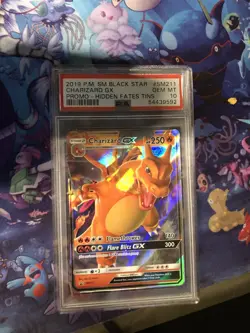 2019 Pokemon Charizard GX SM211 HOLO Hidden Fates Promo - PSA 10 Black star 🔥⭐ - Image 1