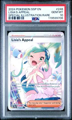 2024 Pokemon Surging Sparks Lisia’s Appeal #246 Special Illustration Rare PSA 10 - Image 1