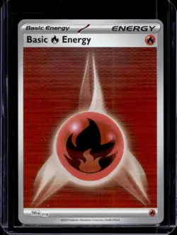 2025 Pokemon Black Bolt White Flare Basic Fire Energy Holo #018 - Image 1