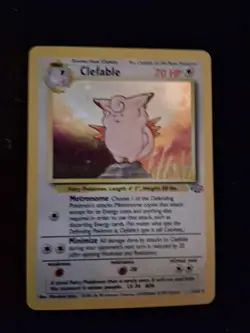 Pokemon TCG Clefable Holo 1st Edition Rare Card Jungle Base Set, 1/64 LP - Image 1