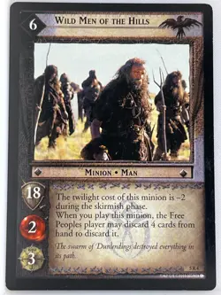 LORD OF THE RINGS TCG HELM'S DEEP RARE CARD 5R4 WILD MEN OF THE HILLS lp - Image 1