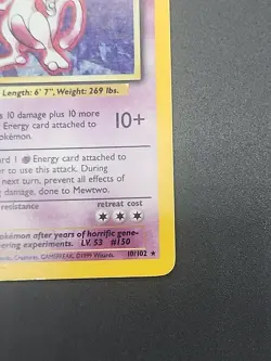 Pokemon TCG Mewtwo Holo Rare Base Set 10/102 Mp Pokemon Card - Image 5