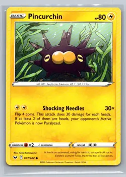 Pincurchin 077/202 SWSH01: Sword & Shield Base Set Common Card - Image 1